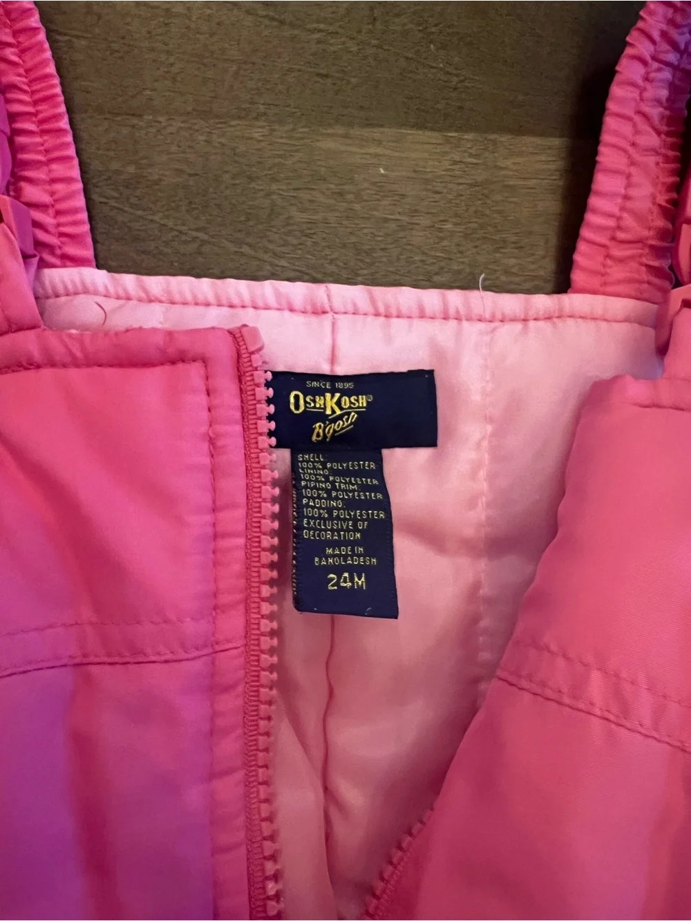 OshKosh B’gosh Girls Pink Insulated Snow Bib Overalls 24M